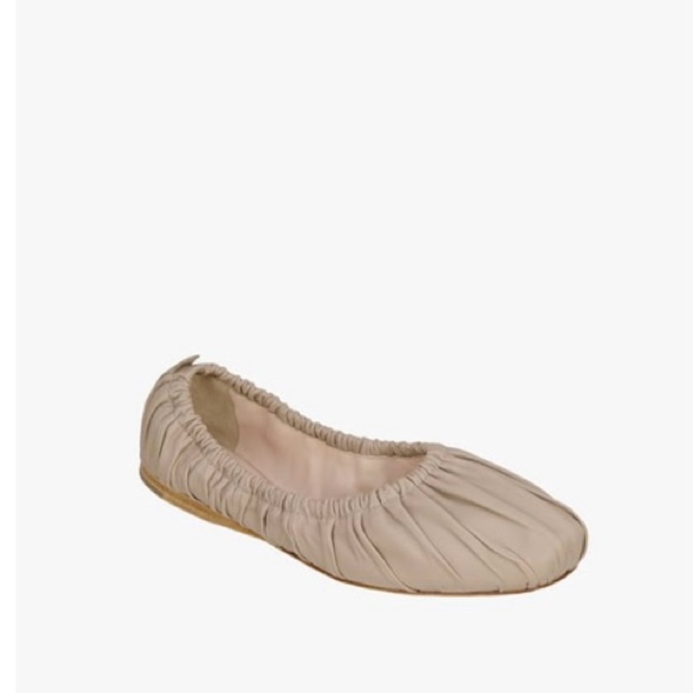 Zara pleated leather ballet flats limited edition